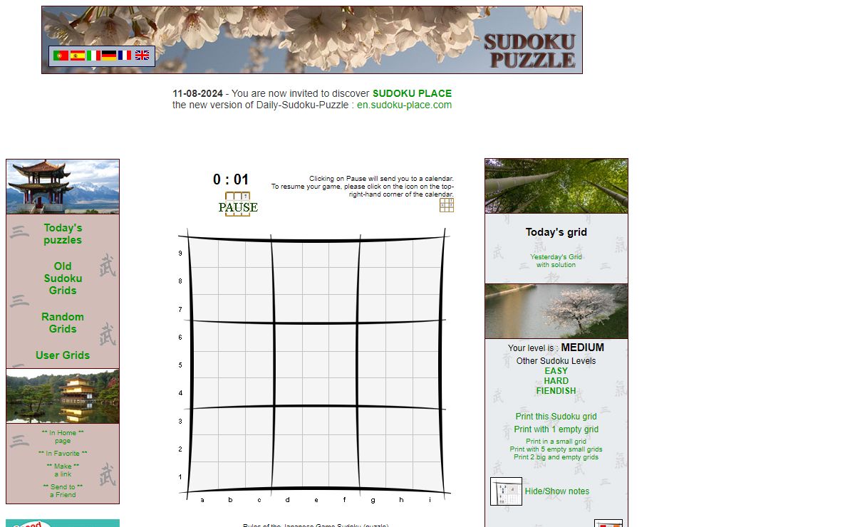 Daily Sudoku Puzzle - today medium