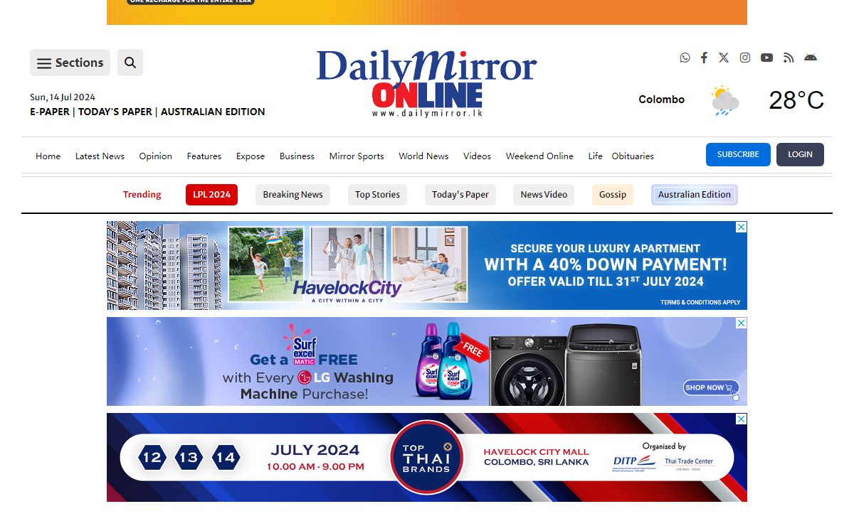 Daily Mirror - Sri Lanka Latest Breaking News and Headlines