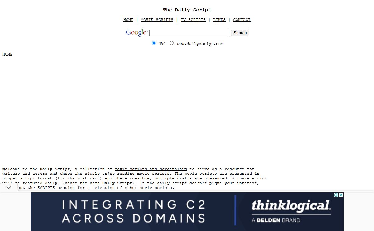 Daily Script - Movie Scripts and Movie Screenplays