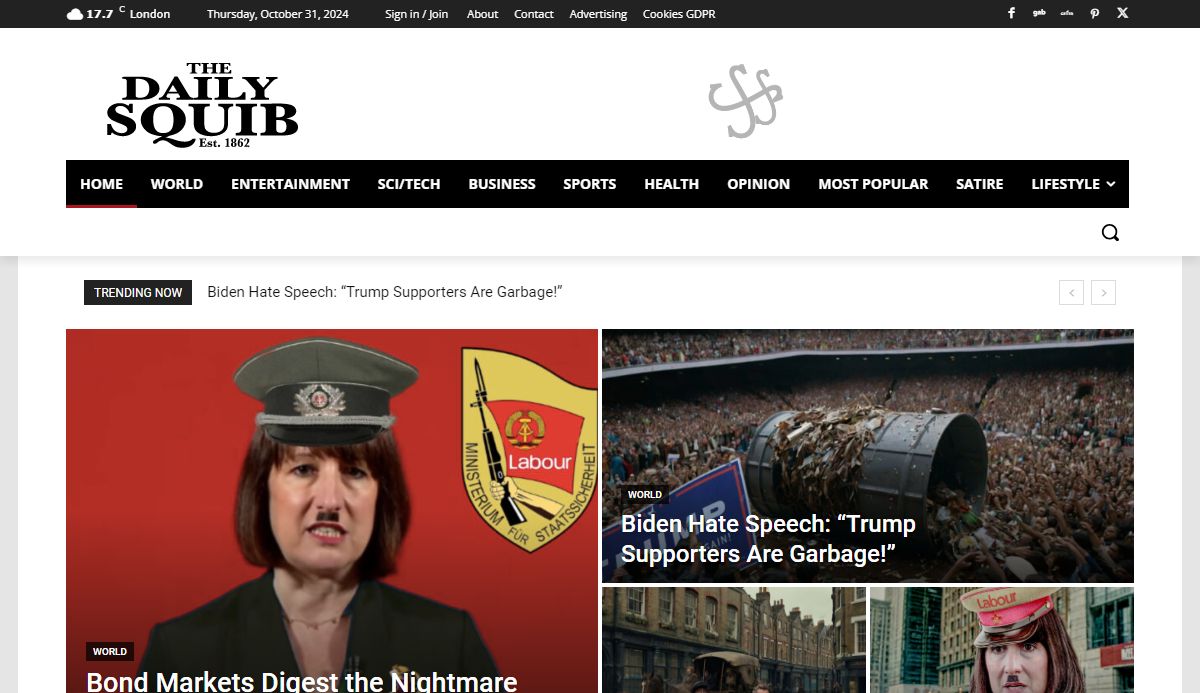UK POLITICAL SATIRE NEWS - Daily Squib