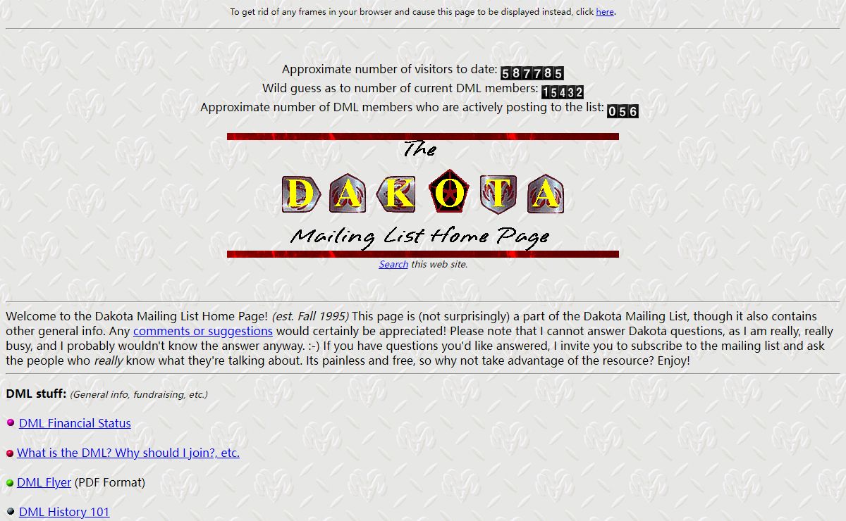 The Dakota Mailing List Home Page