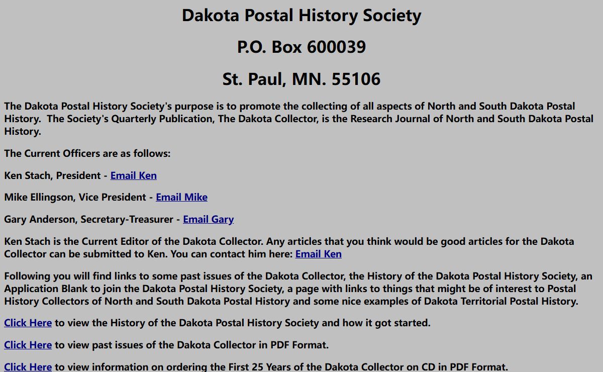 Dakota Postal History Society