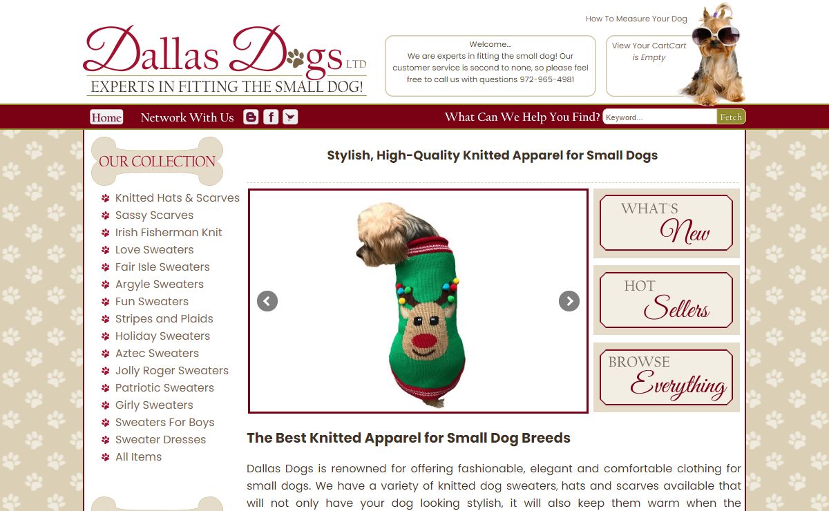Knitted Dog Sweaters & Attire | Dallas Dogs Ltd
