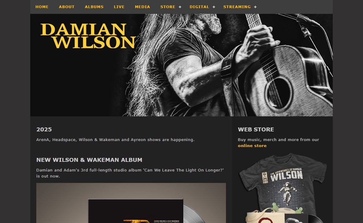 Damian Wilson official website
