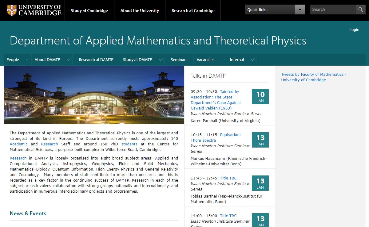 DAMTP | Department of Applied Mathematics and Theoretical Physics