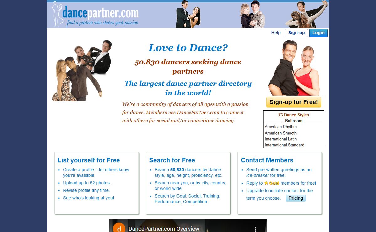 DancePartner.com - Find a dance partner who shares your passion for dance - World-wide Dance Partner Search