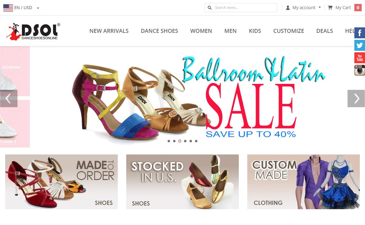 Dance Shoes Online: Ballroom Dance Shoes, Latin Salsa shoes & Clothing