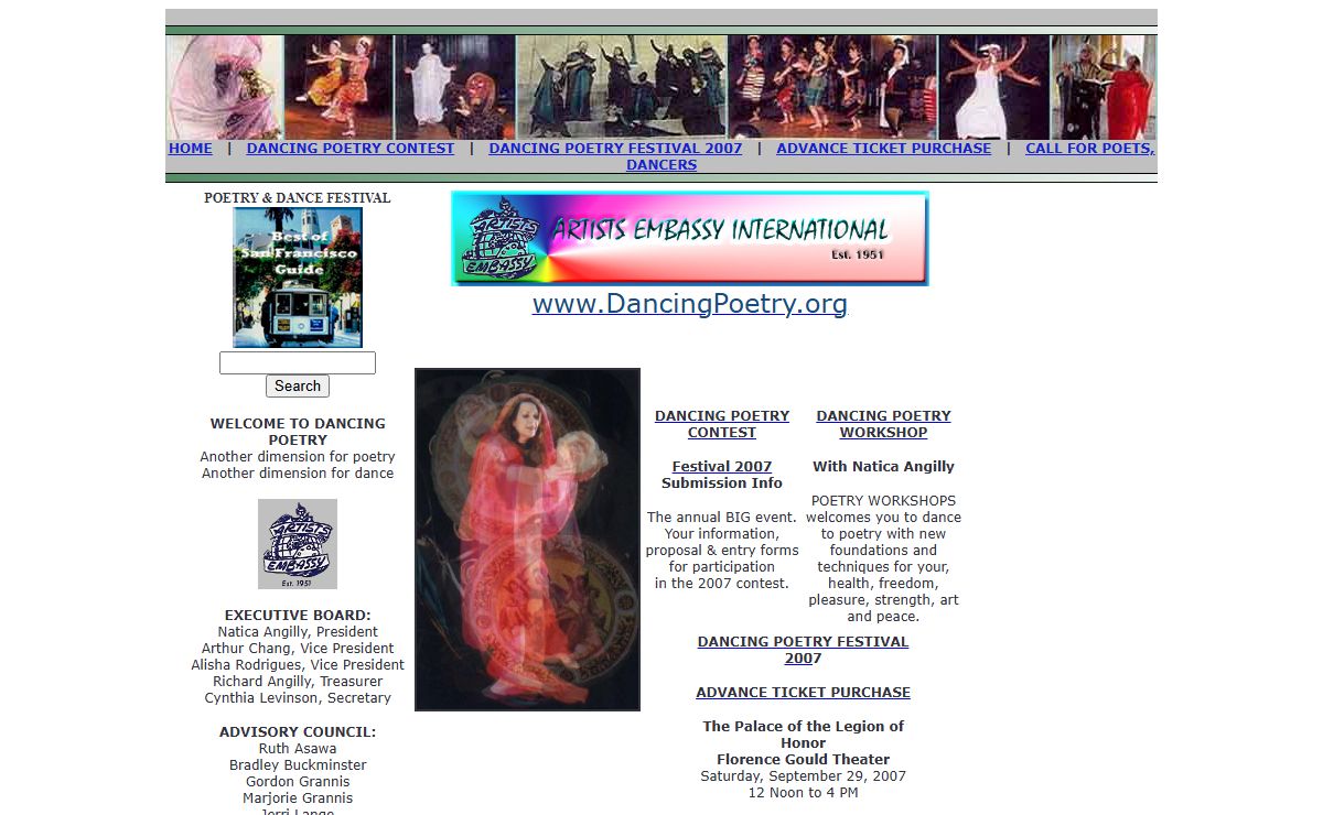POETRY & DANCE: Artists Embassy Int. Dancing Poetry/Natica Angilly Dance Troup