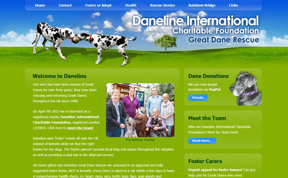 Daneline International Charitable Foundation, Great Dane Rescue - rehoming and fostering Great Danes
