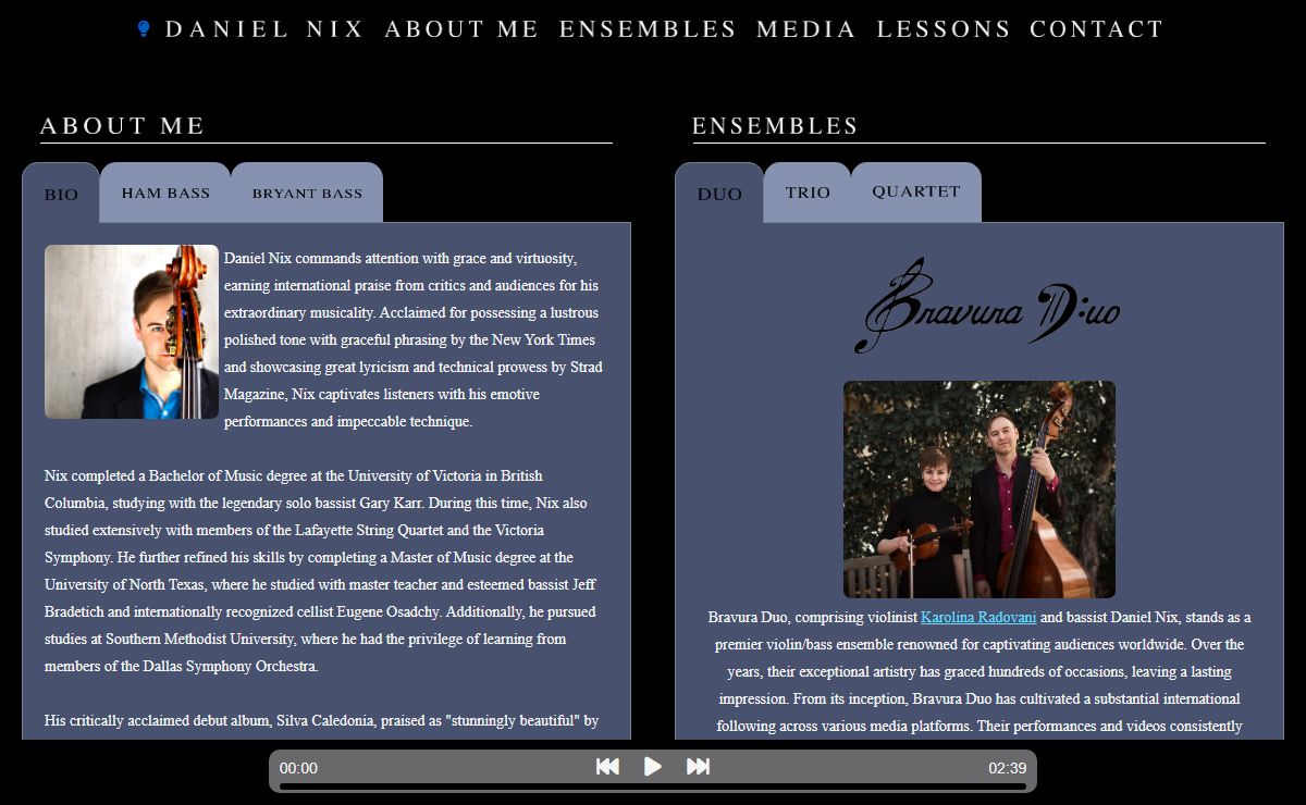 Bass Lessons | Daniel Nix | Double Bassist | United States