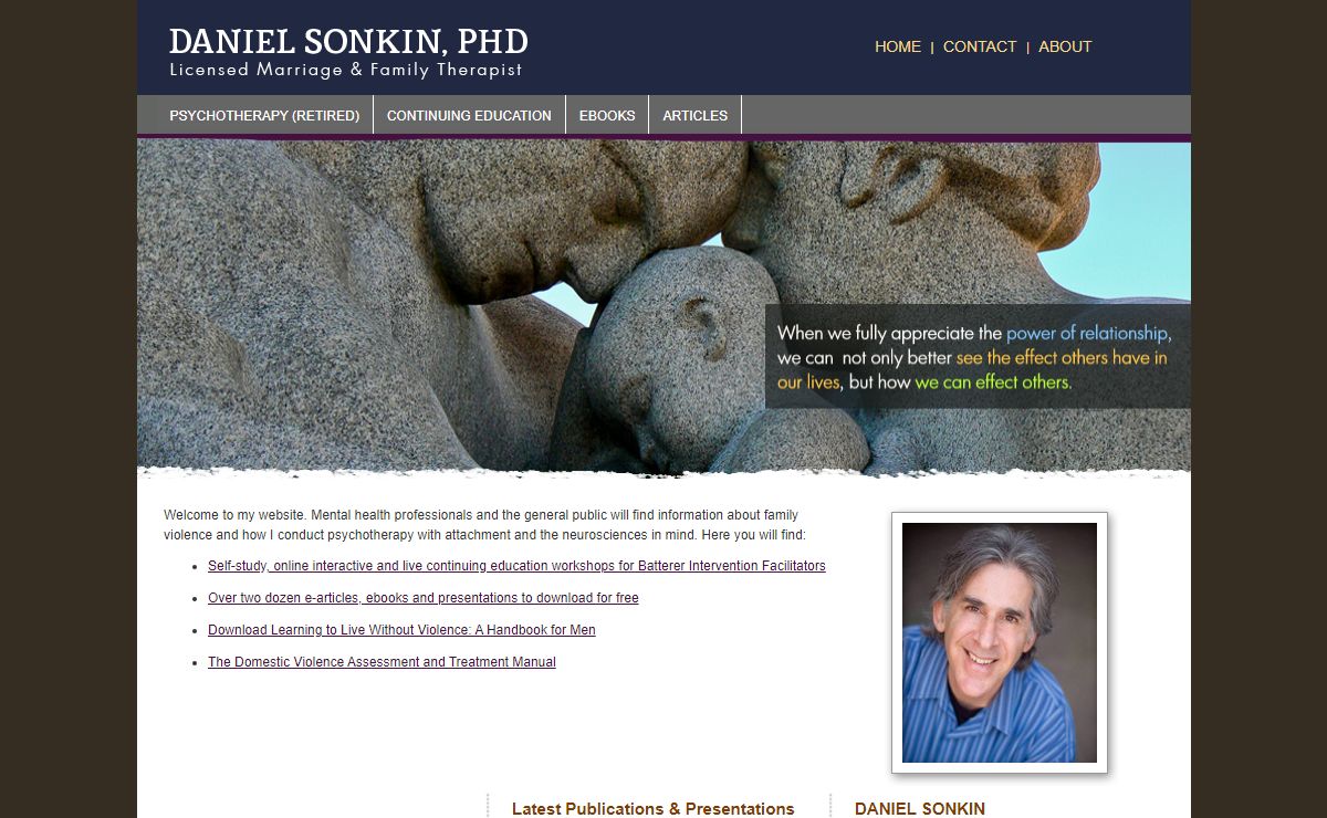 Domestic Violence Counseling and Professional Training for Therapists - Daniel J Sonkin, Ph.D.
