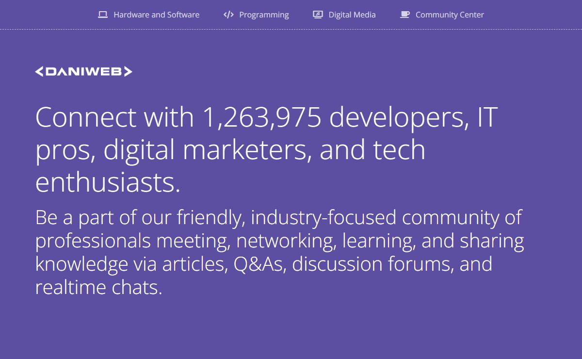 DaniWeb Community - Technology and Programming Discussion
