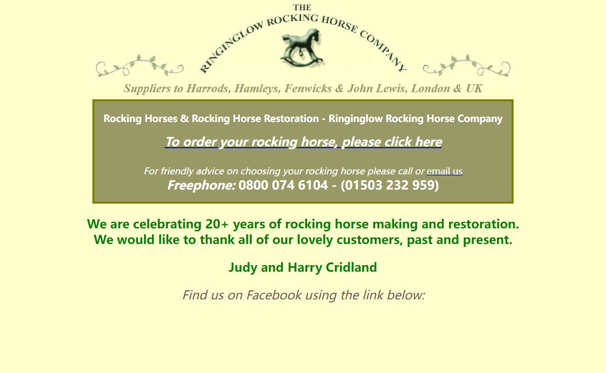 Wooden Rocking Horses - Ringinglow Rocking Horse Company