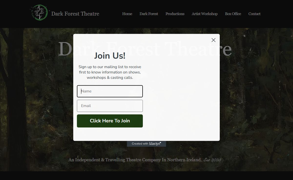 Home | Dark Forest Theatre | Belfast