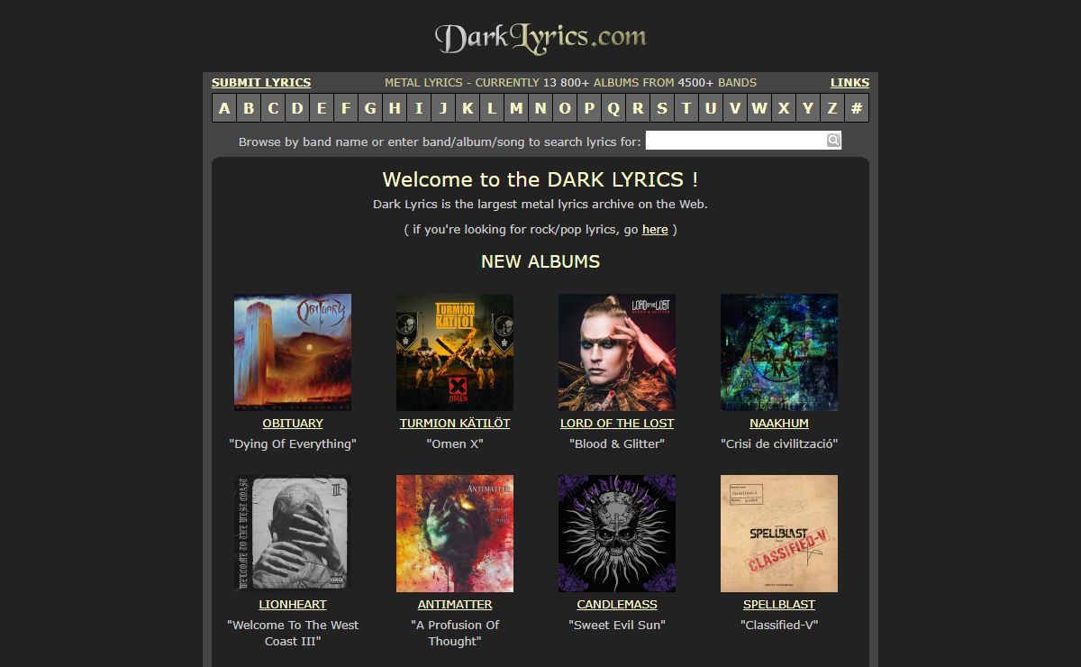 Dark Lyrics - metal lyrics archive