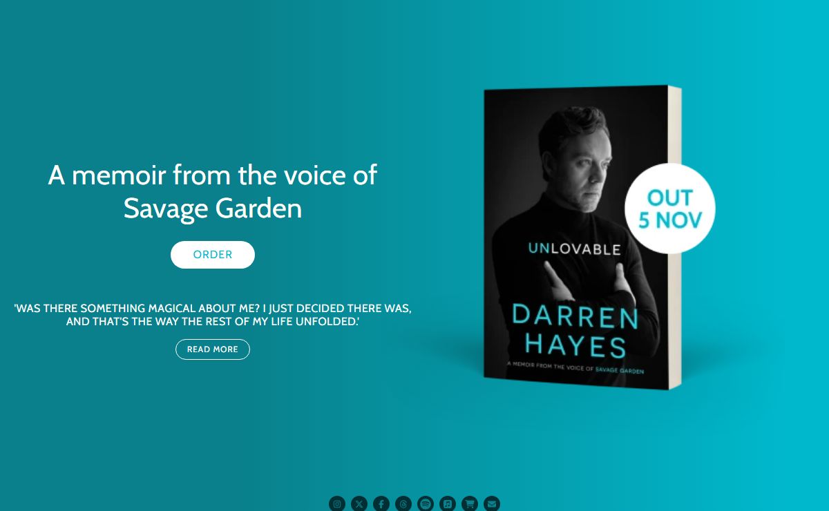 Unlovable - New book by Darren Hayes
