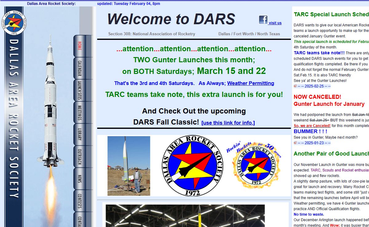 Dallas Area Rocket Society - homepage