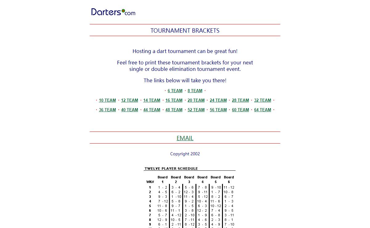 Darters.com ... Tournament Brackets For Your Event