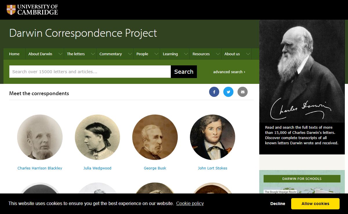 Darwin Correspondence Project |