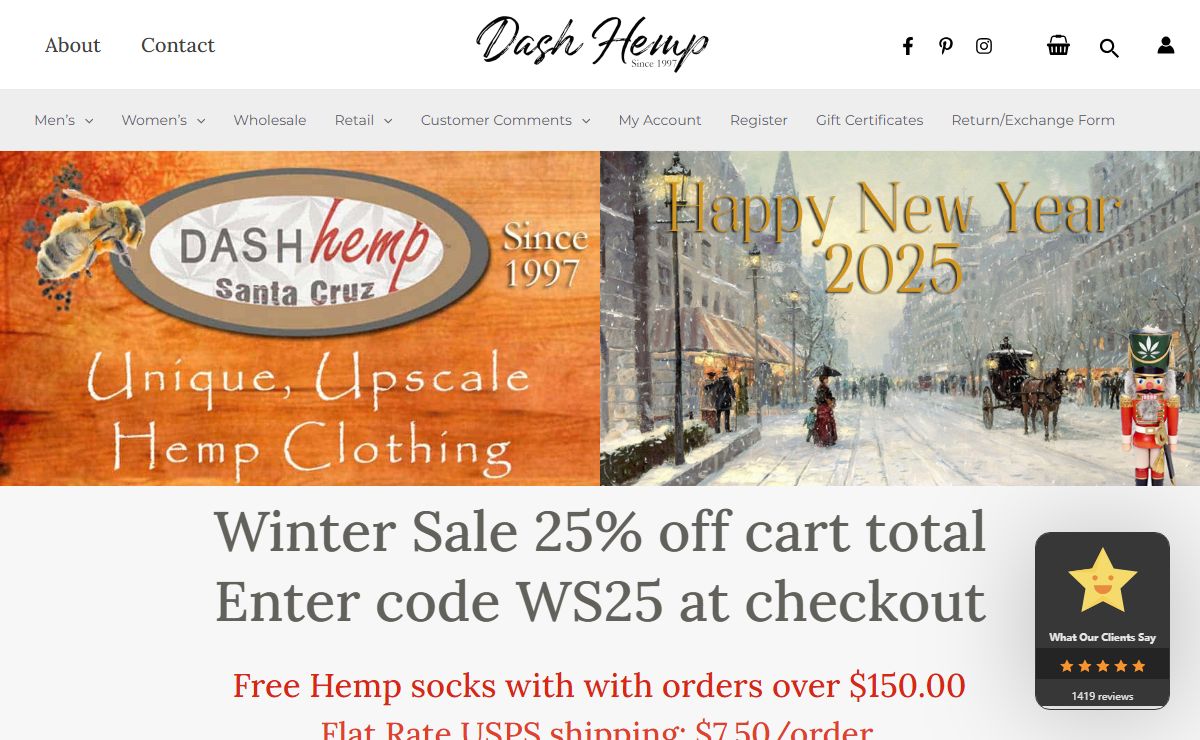 100% Organic Hemp Clothing - Hemp Clothes - Dash Hemp Santa Cruz