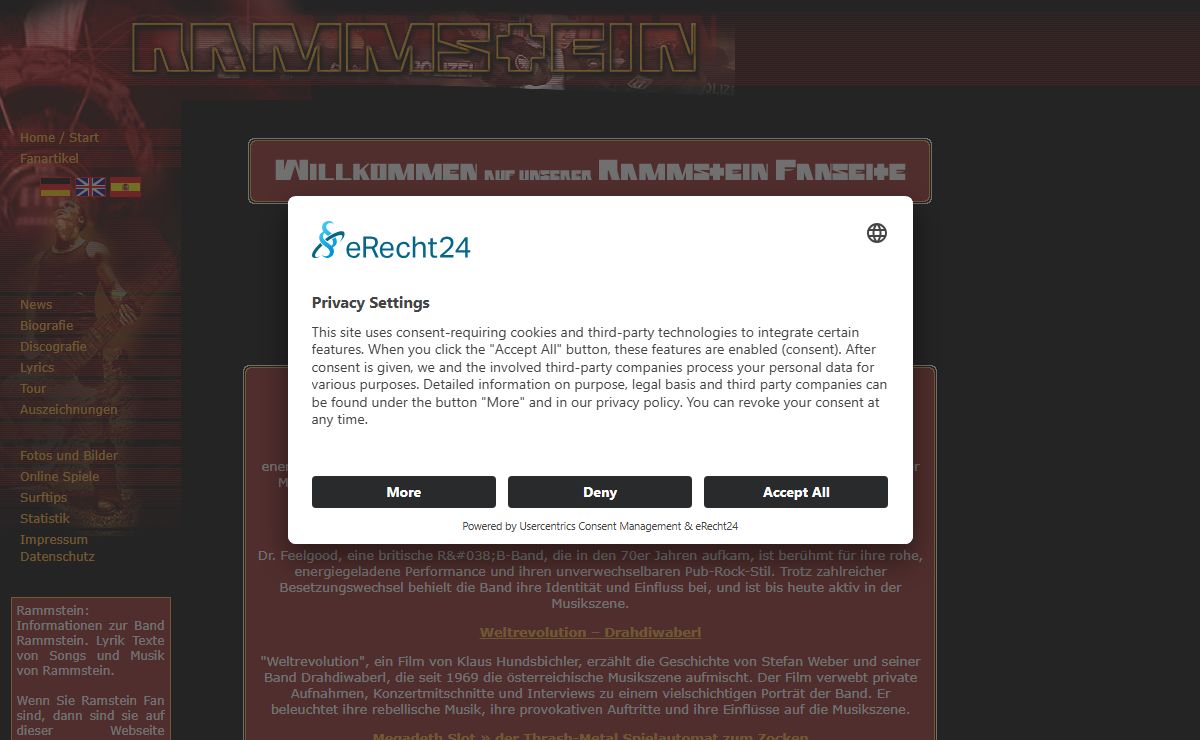 Rammstein Fanseite ⭐ Songs, Lyrik, News und mehr