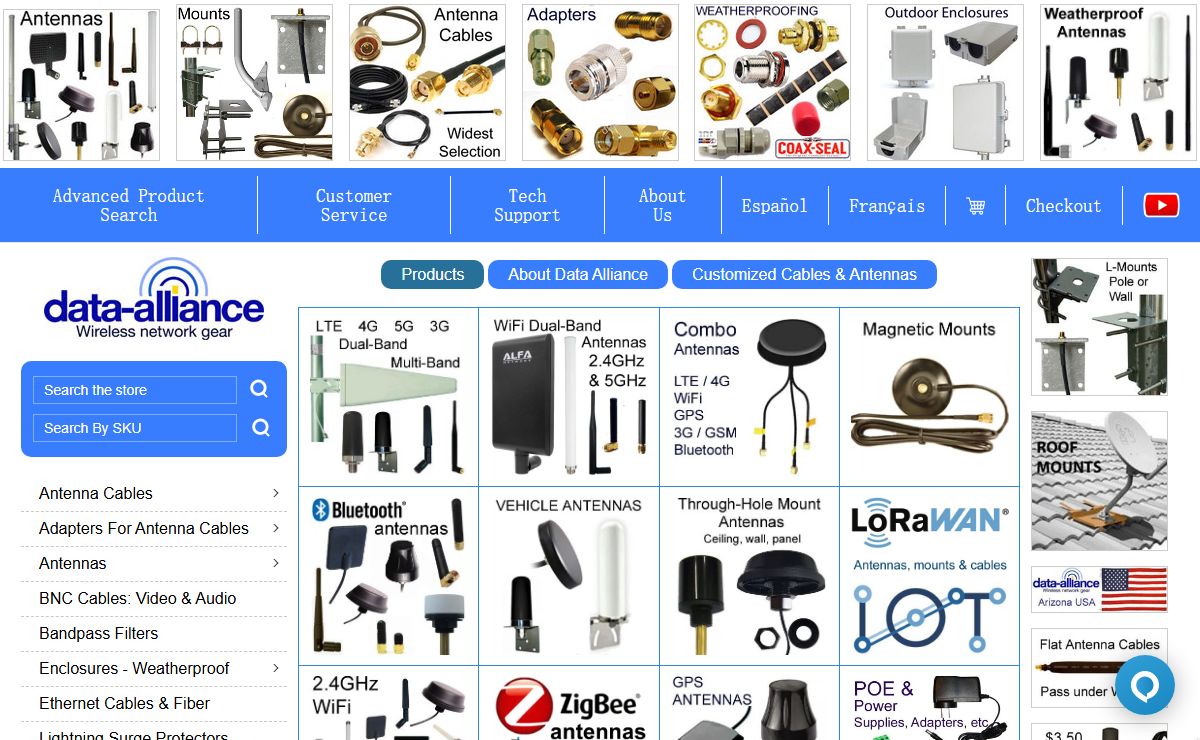 Antennas, Antenna Cables, Antenna Mounts, Enclosures