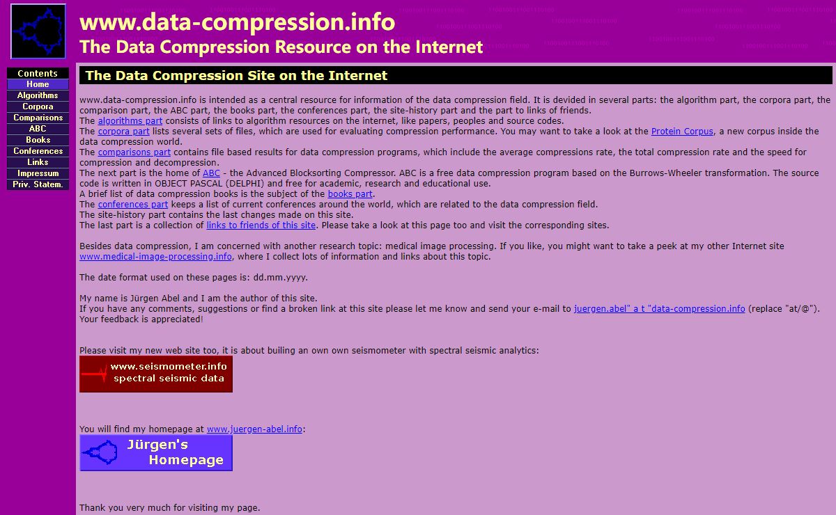 www.data-compression.info - The Data Compression Resource