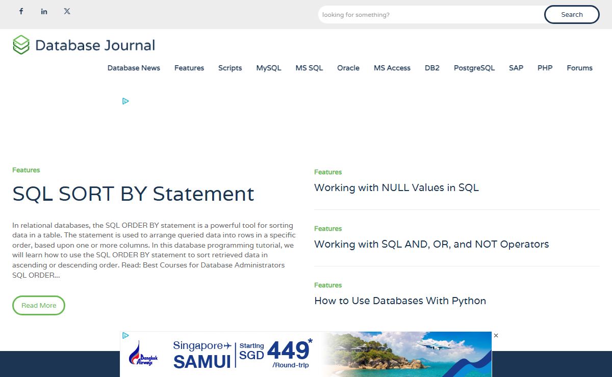 Database Journal: Database Trends & Guides for Professionals