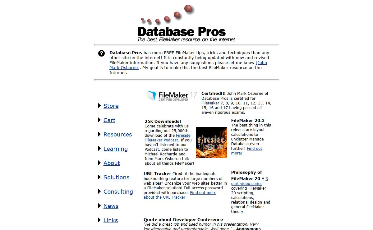 Database Pros = FileMaker