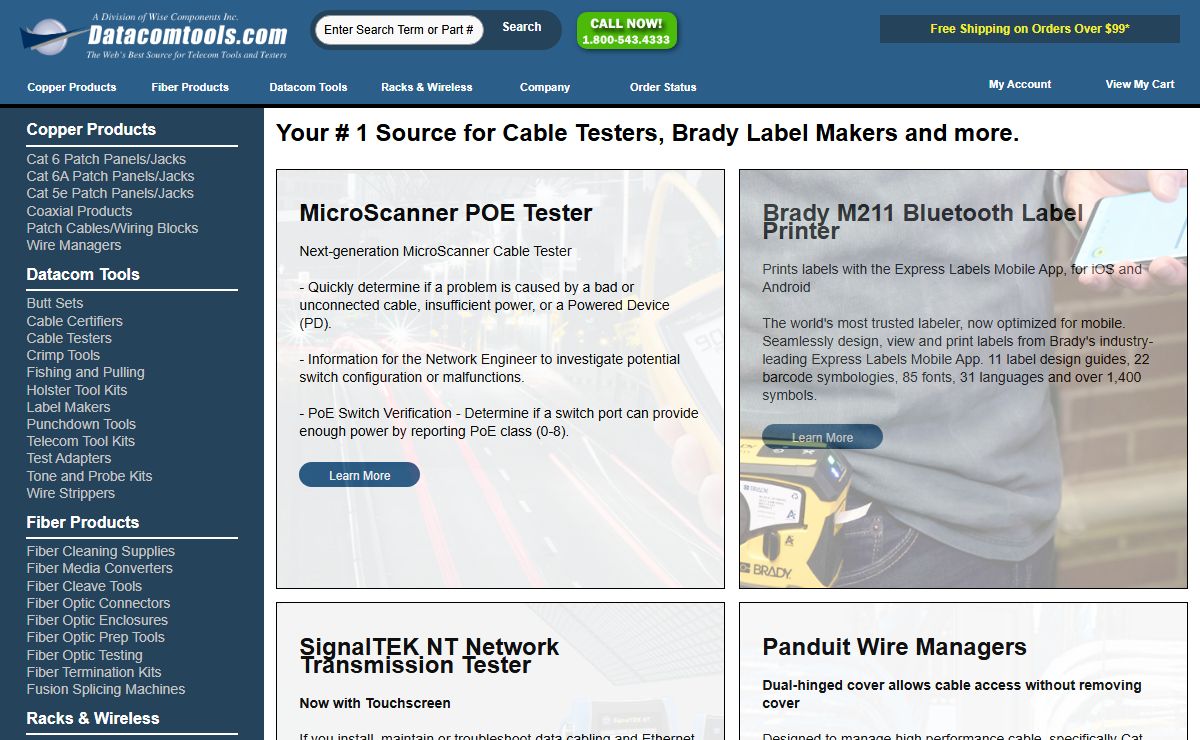 Your source for Brady Label printers, butt sets and cable testers.