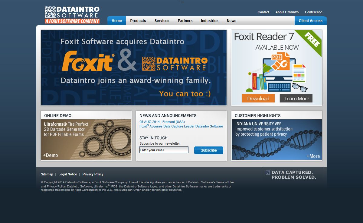 Dataintro Software - 2D Barcodes For PDF Forms