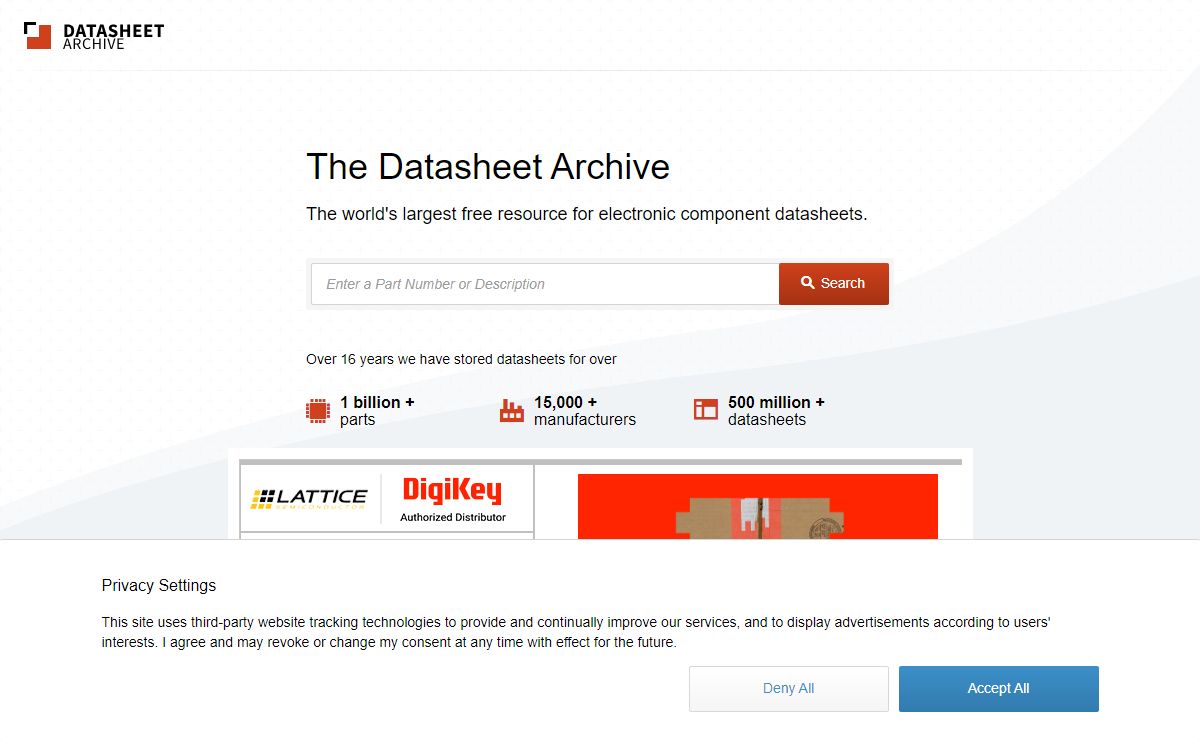 Datasheet Archive Search Engine