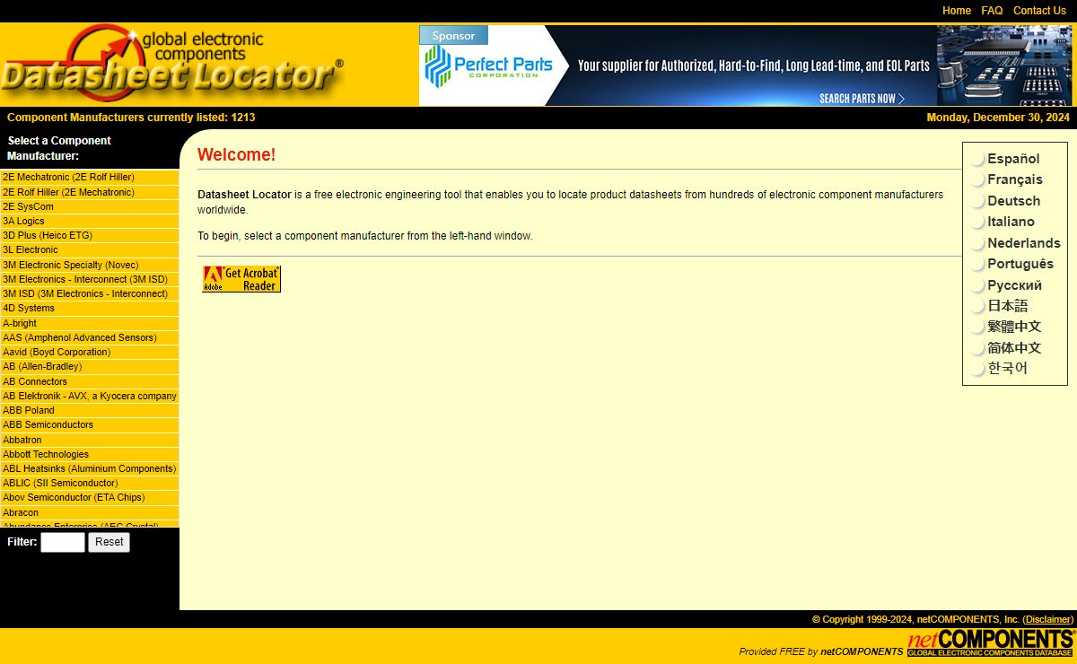 Global Electronic Components Datasheet Locator