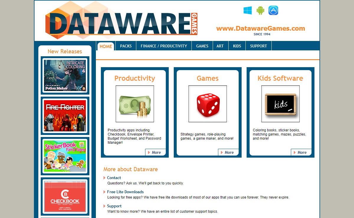 Dataware Apps - Free Downloads - www.DatawareGames.com