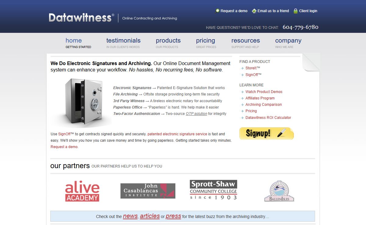 Electronic Signatures | File Archiving | Datawitness Online Ltd.