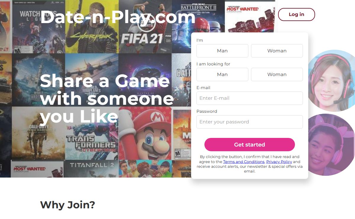 Dating site for gamers - Share your game with someone you like