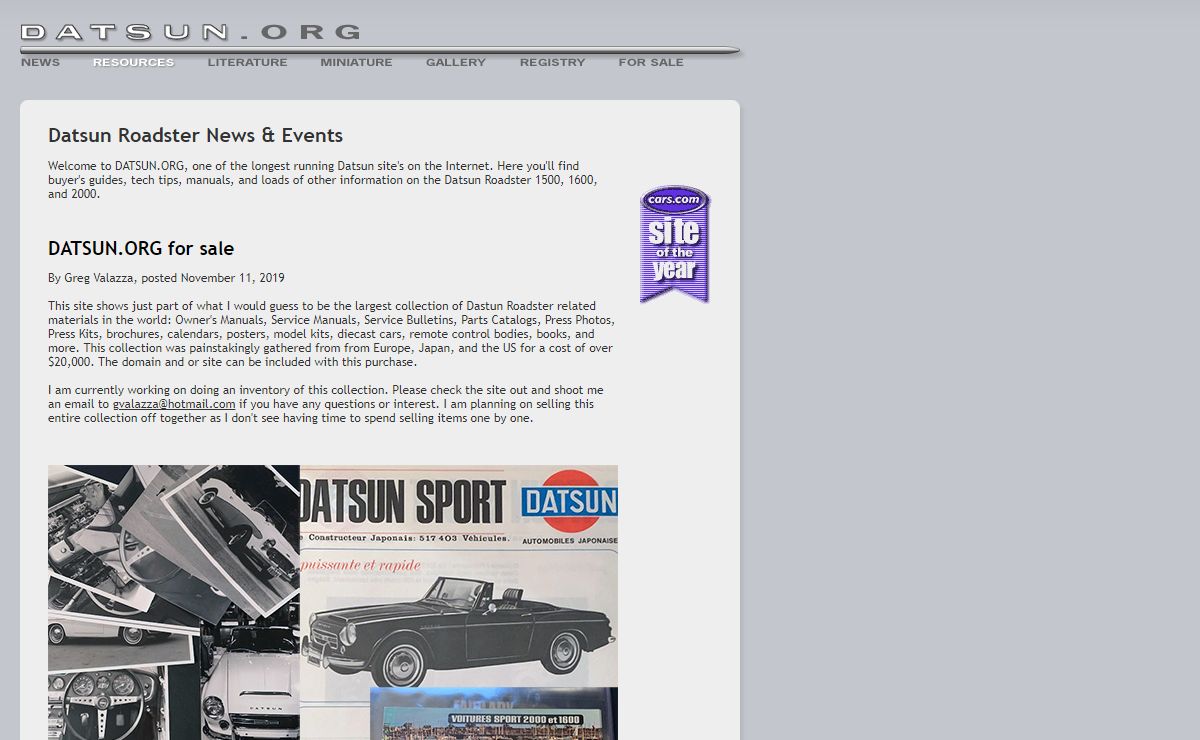 D A T S U N . O R G - Datsun Roadster News and Information
