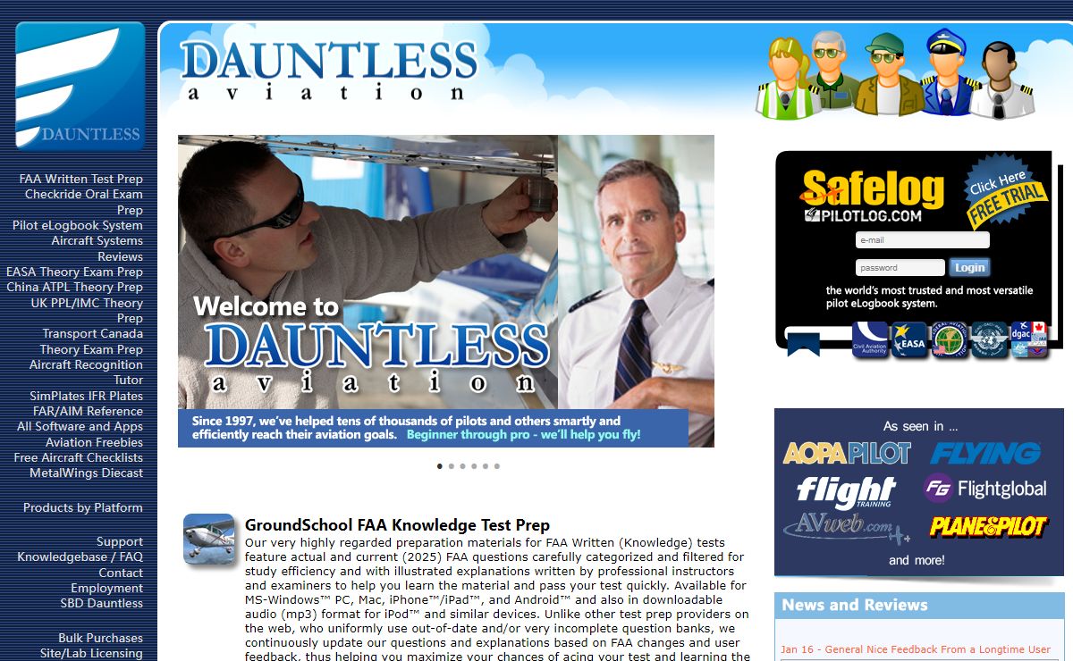 Dauntless Aviation - PC, Mac, iPhone/iPad, and Android Apps and Software for beginner through professional pilots.