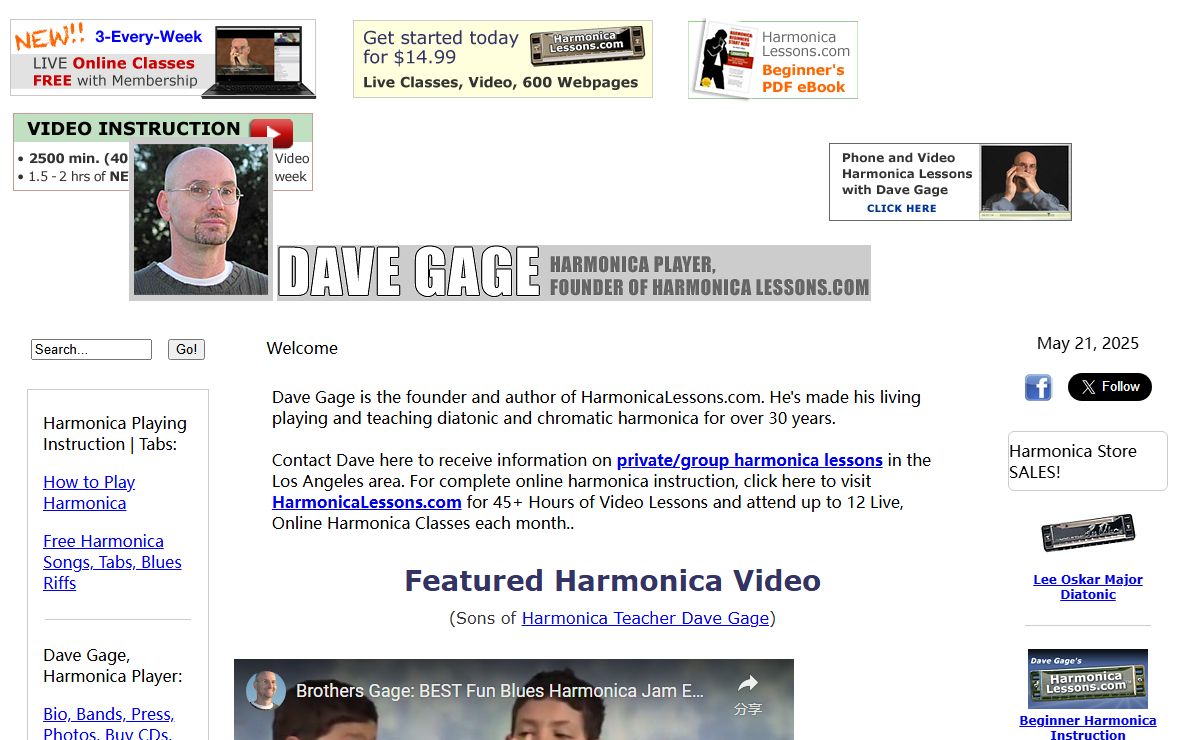 Dave Gage- How to Play the Harmonica, Learn Blues Harp | Harmonica Teacher, Lessons in Los Angeles | Rock and Blues Harmonica Player