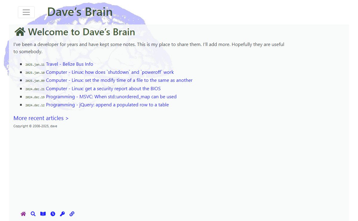 Welcome to Dave’s Brain