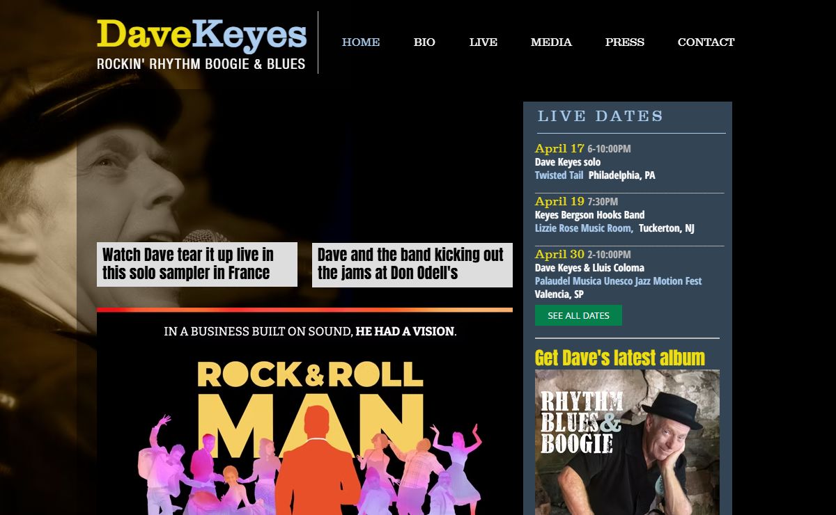 Dave Keyes | keyboards, roots, rock, blues, boogie, gospel