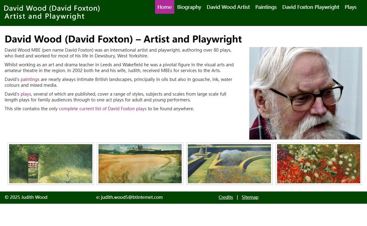 David Wood Artist and Playwright