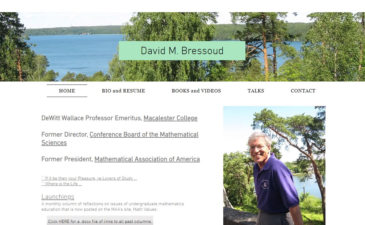 Undergraduate Mathematics Eduction | David Bressoud