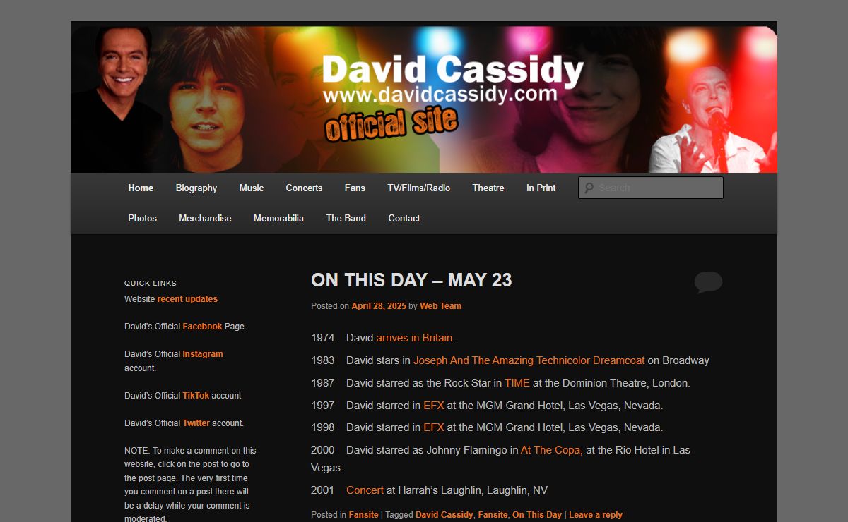 The Official Website of David Cassidy - The Official Website of David Cassidy