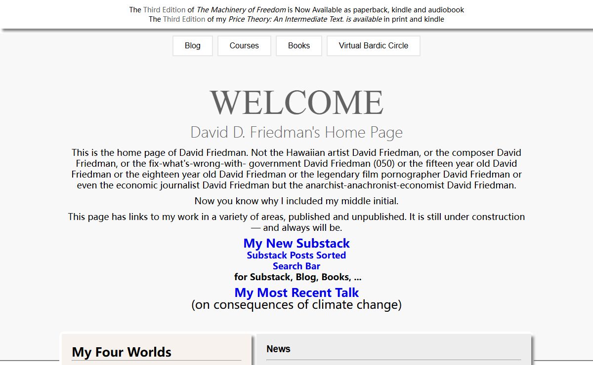 David D. Friedman's Home Page