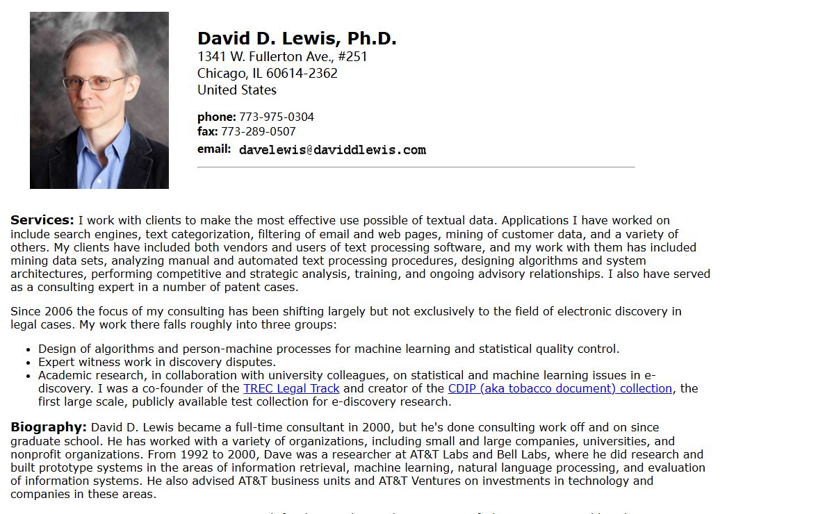 David D. Lewis - IR Consultant