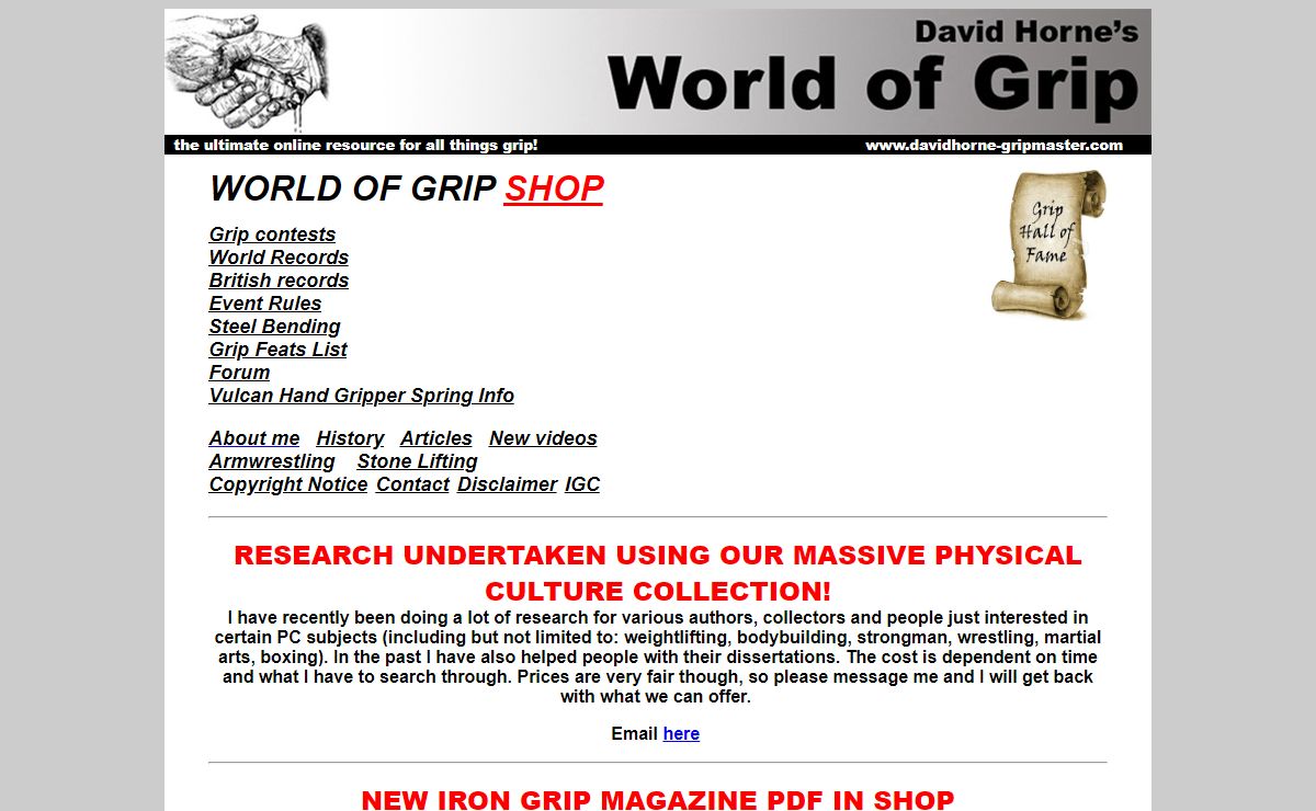 David Horne's World of Grip