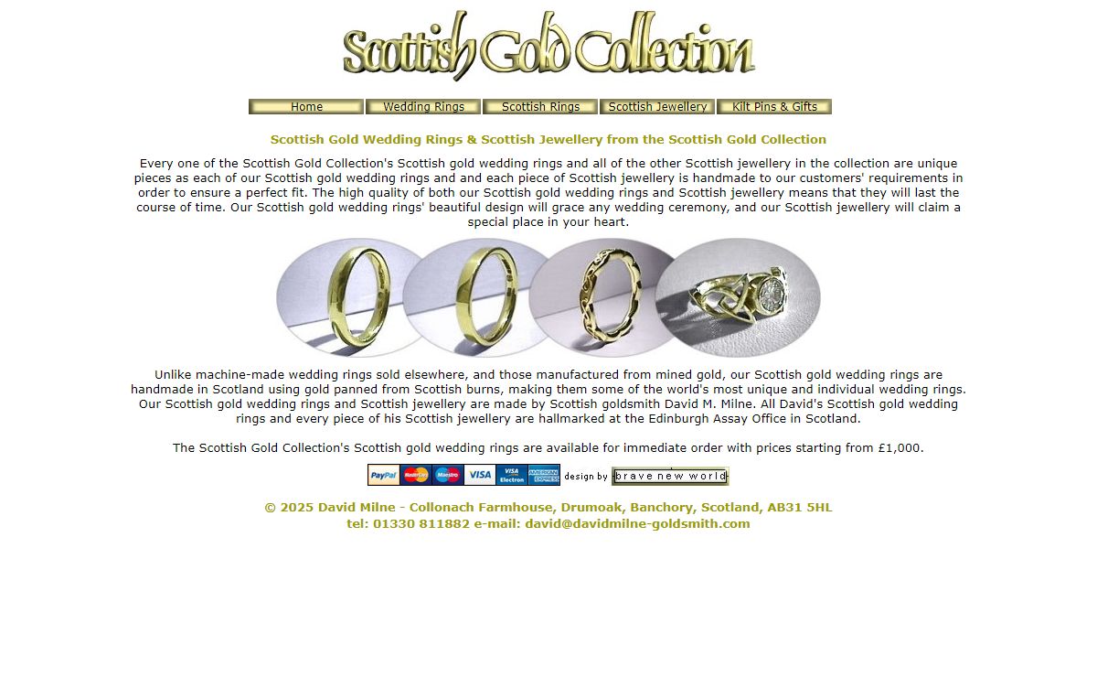 Scottish Gold Wedding Rings & Scottish Jewellery by David Milne.