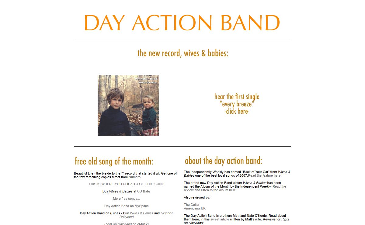 Day Action Band / Internet World Wide Web Site