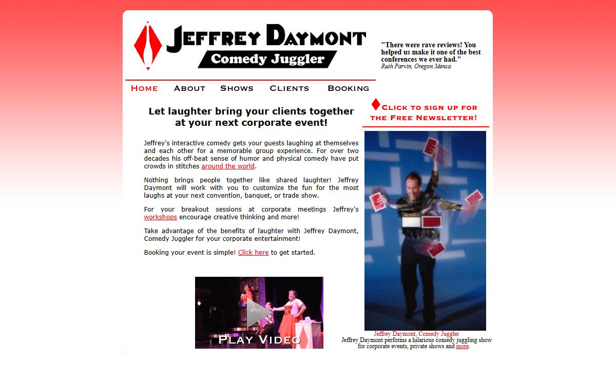 Jeffrey Daymont, Comedy Juggler
